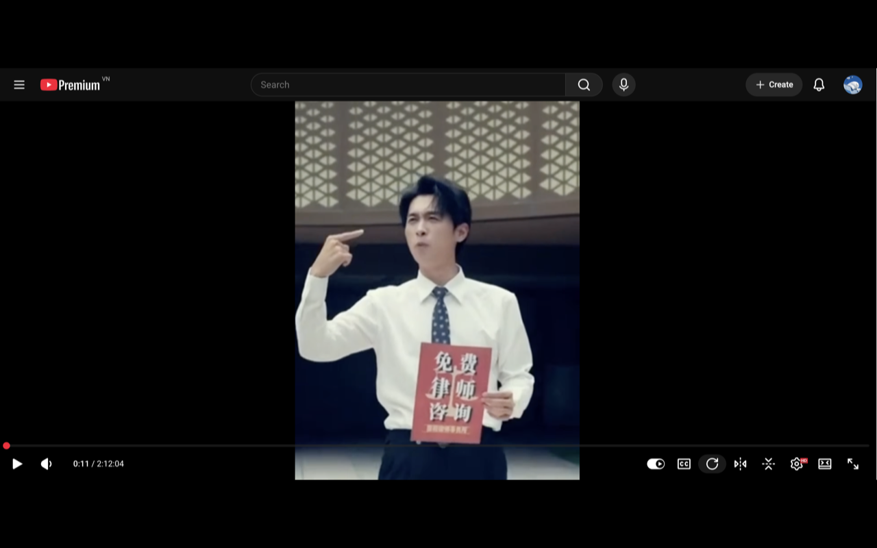 A YouTube video playing normally